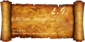 Létai István névjegykártya